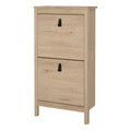 Barcelona Shoe Cabinet 2 Flap Doors in Jackson Hickory Oak - image 3