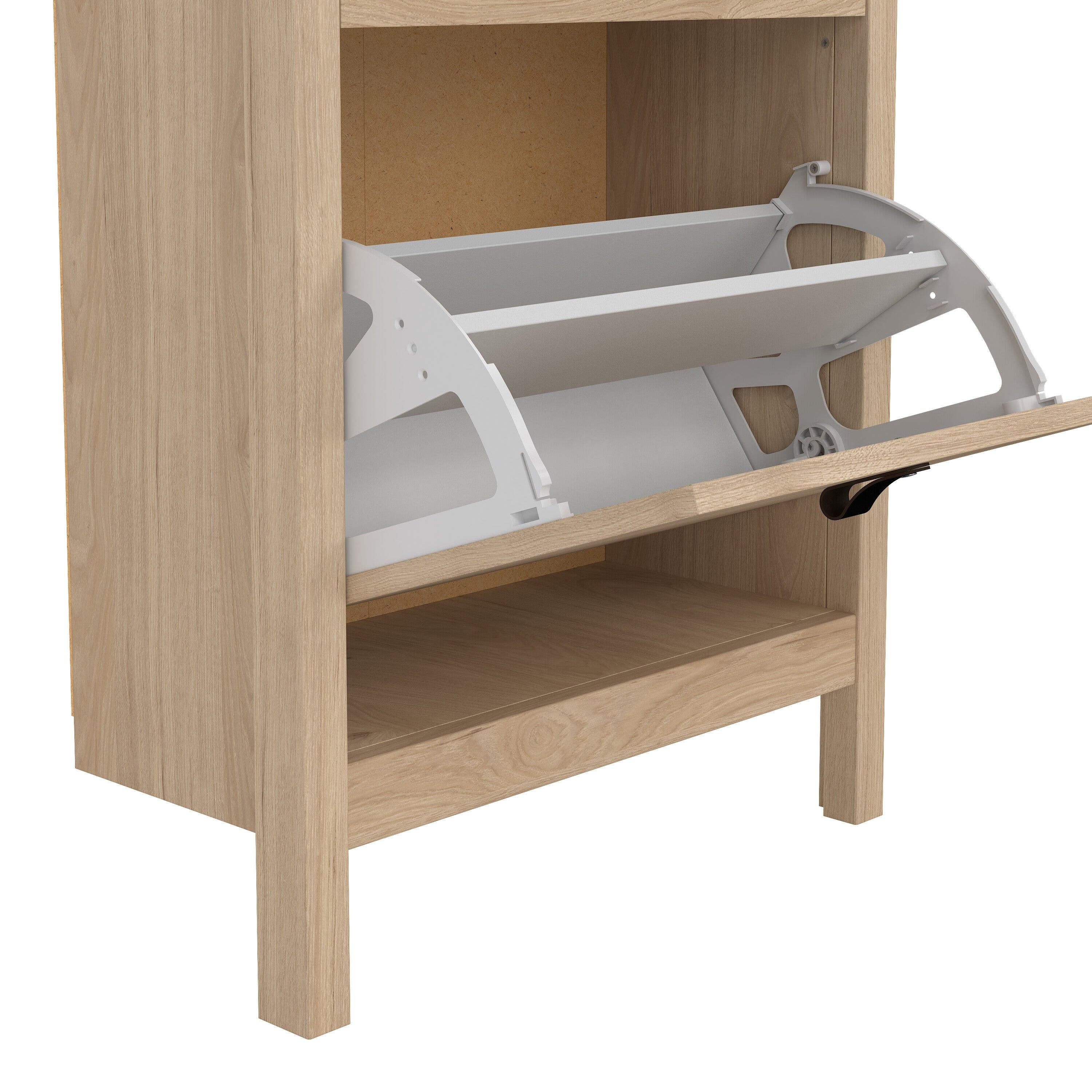 Barcelona Shoe Cabinet 2 Flap Doors in Jackson Hickory Oak - image 9