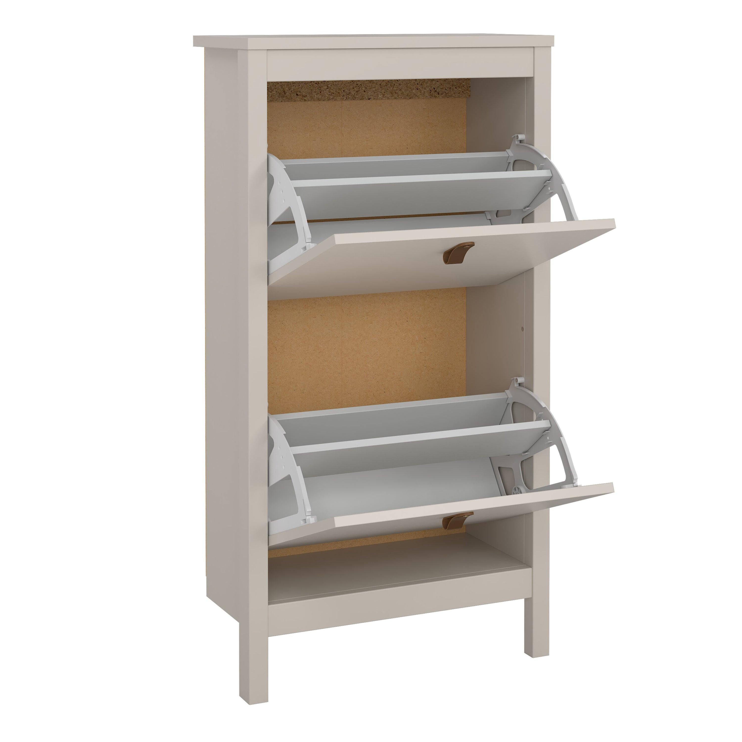 Barcelona Shoe Cabinet 2 Flip Down Doors in Cashmere - image 6