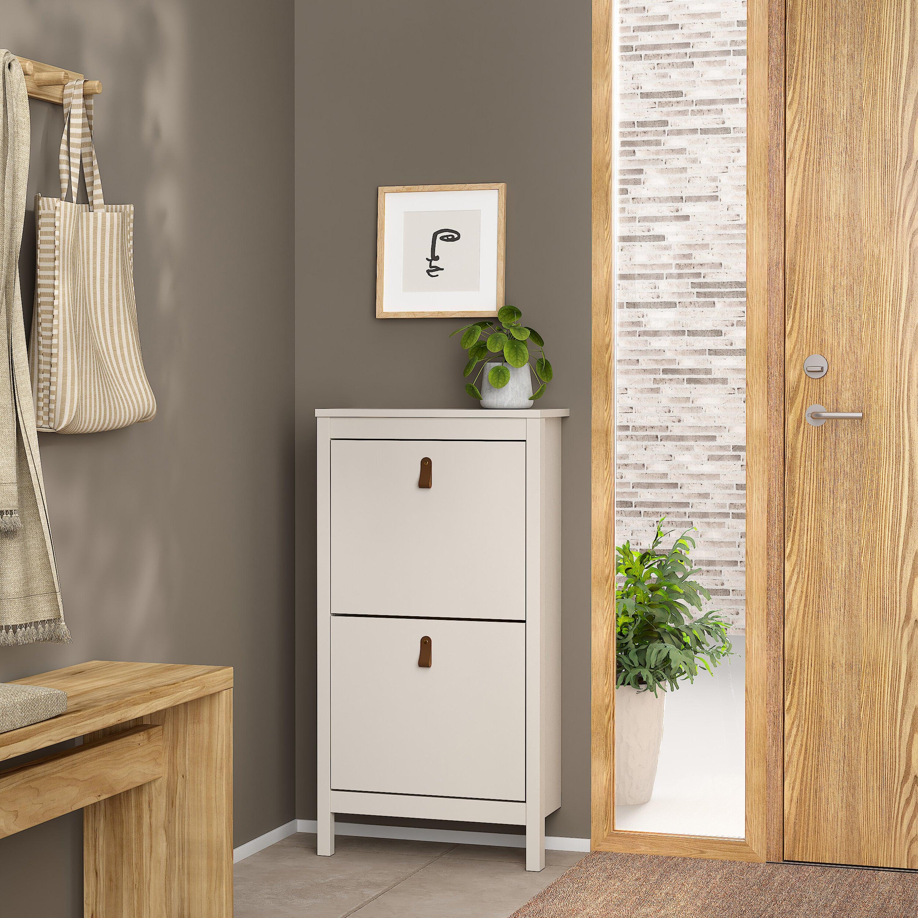 Barcelona Shoe Cabinet 2 Flip Down Doors in Cashmere - image 7