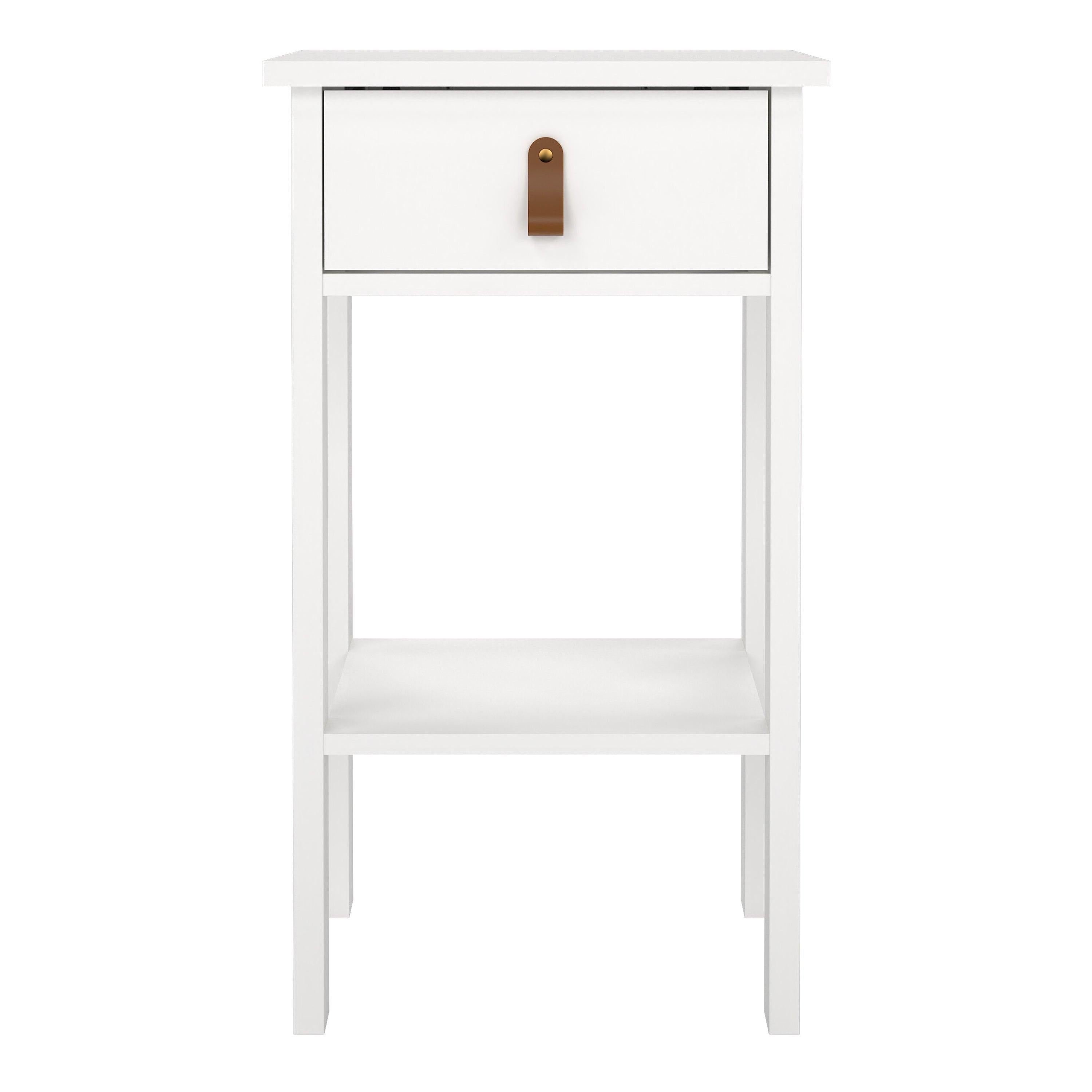 Barcelona Bedside Table with 1 Drawer in White - image 2