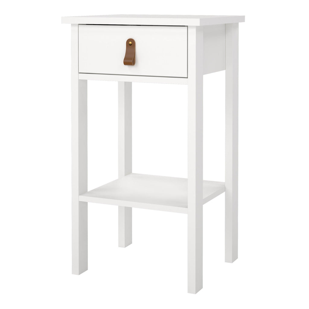Barcelona Bedside Table with 1 Drawer in White - image 3