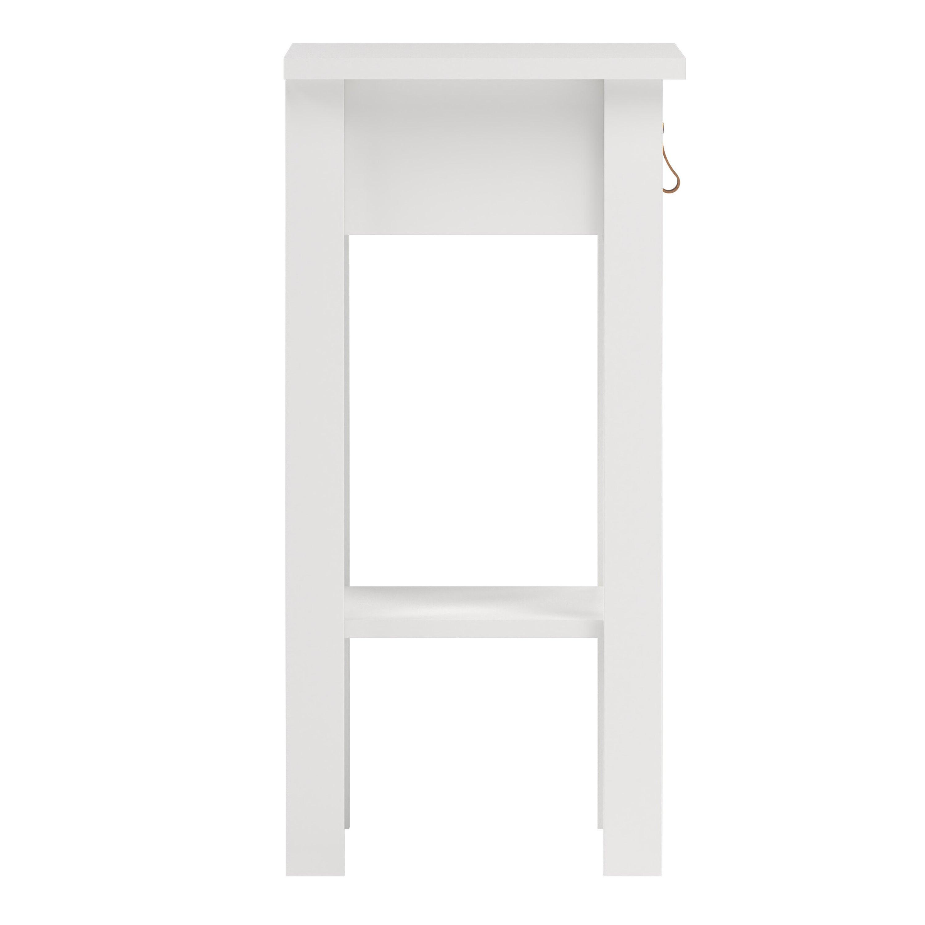 Barcelona Bedside Table with 1 Drawer in White - image 4
