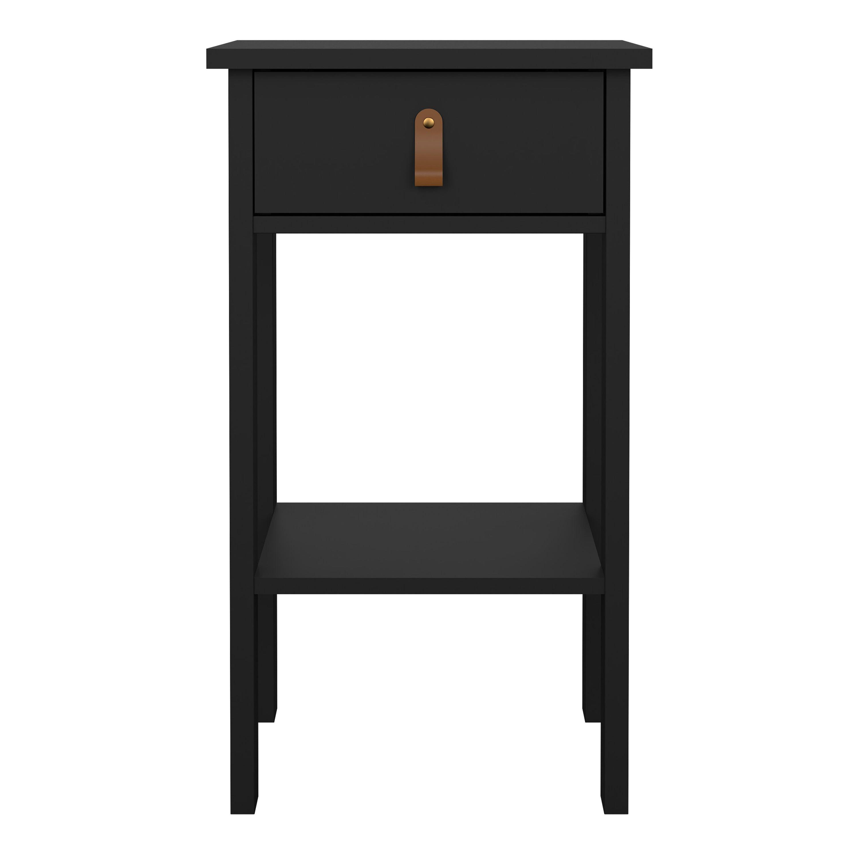 Barcelona Bedside Table with 1 Drawer in Matt Black - image 2