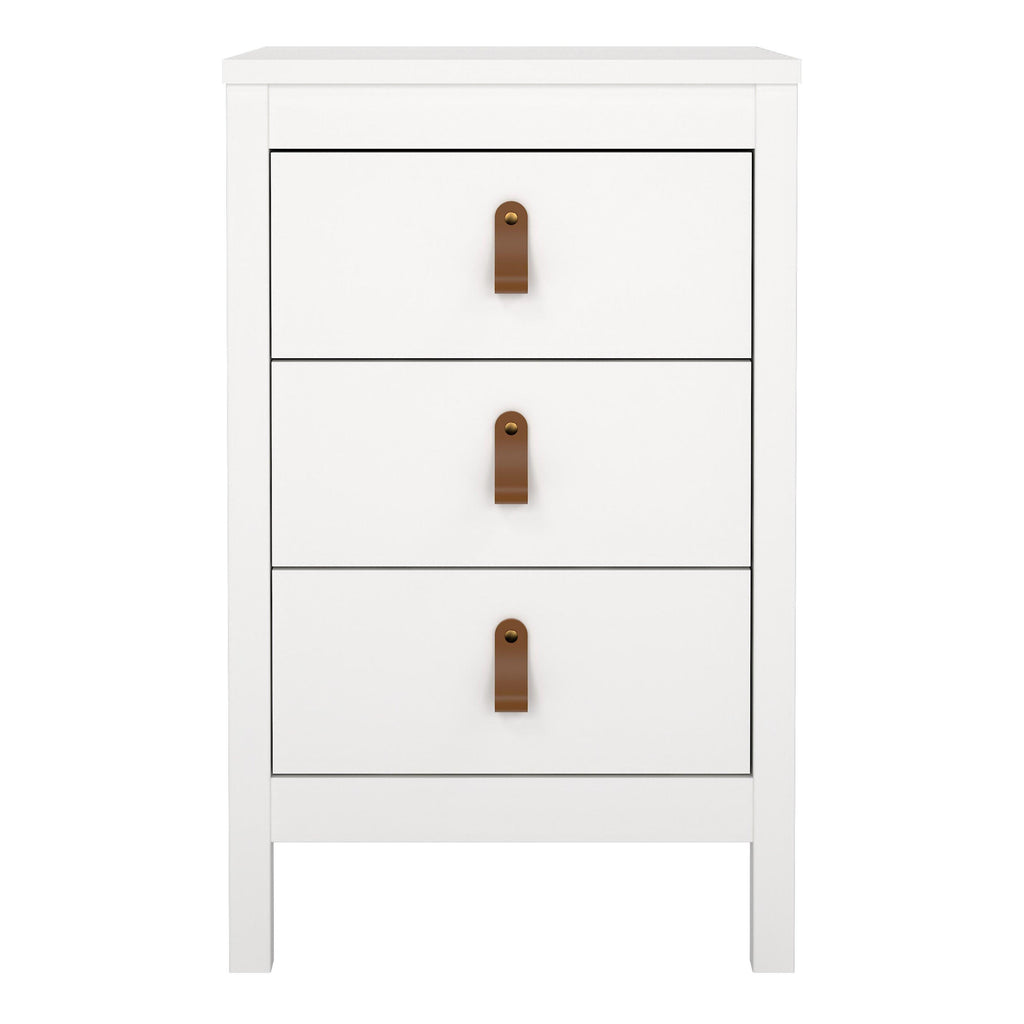 Barcelona Bedside Table 3 Drawers in White - image 2