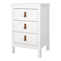 Barcelona Bedside Table 3 Drawers in White - image 3