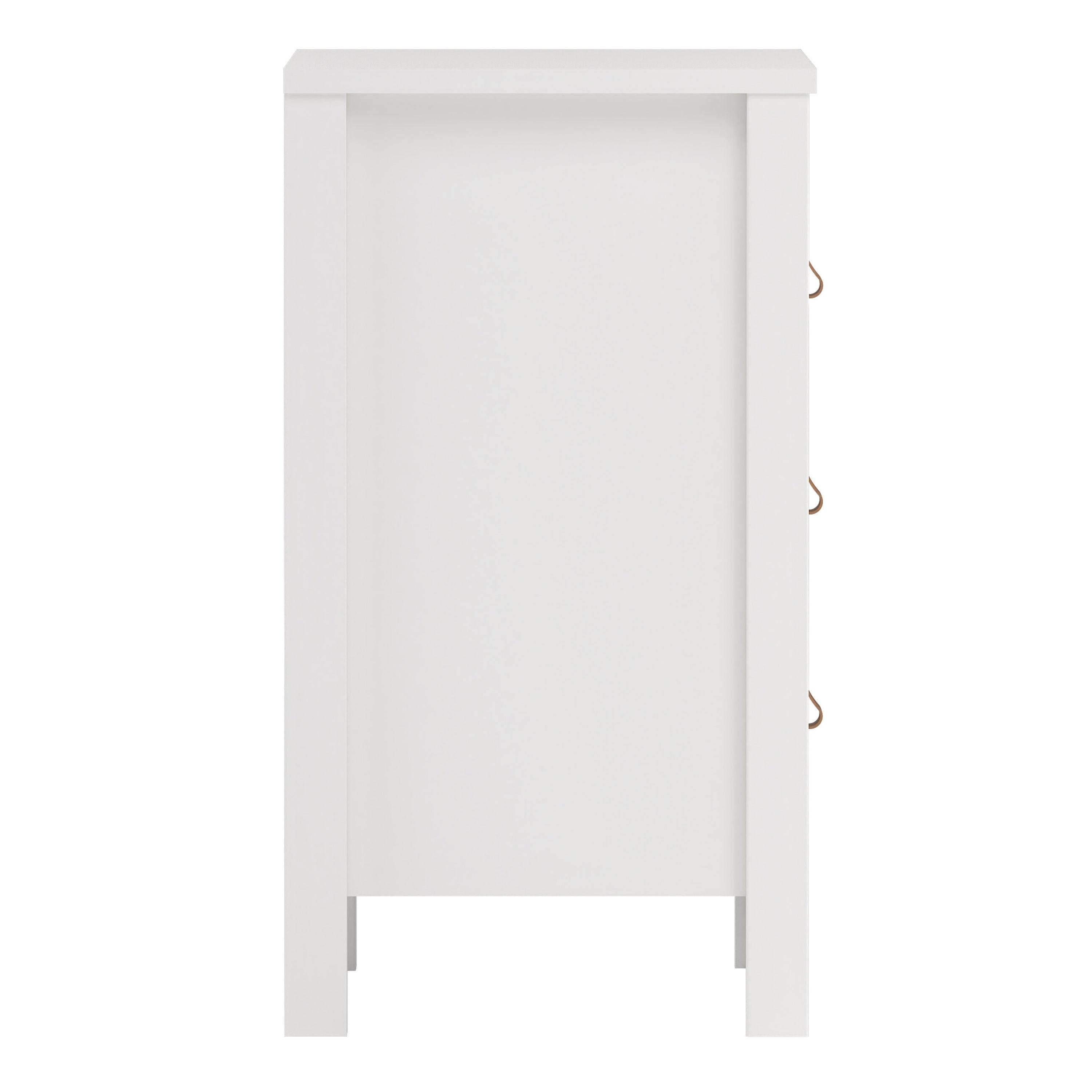 Barcelona Bedside Table 3 Drawers in White - image 4