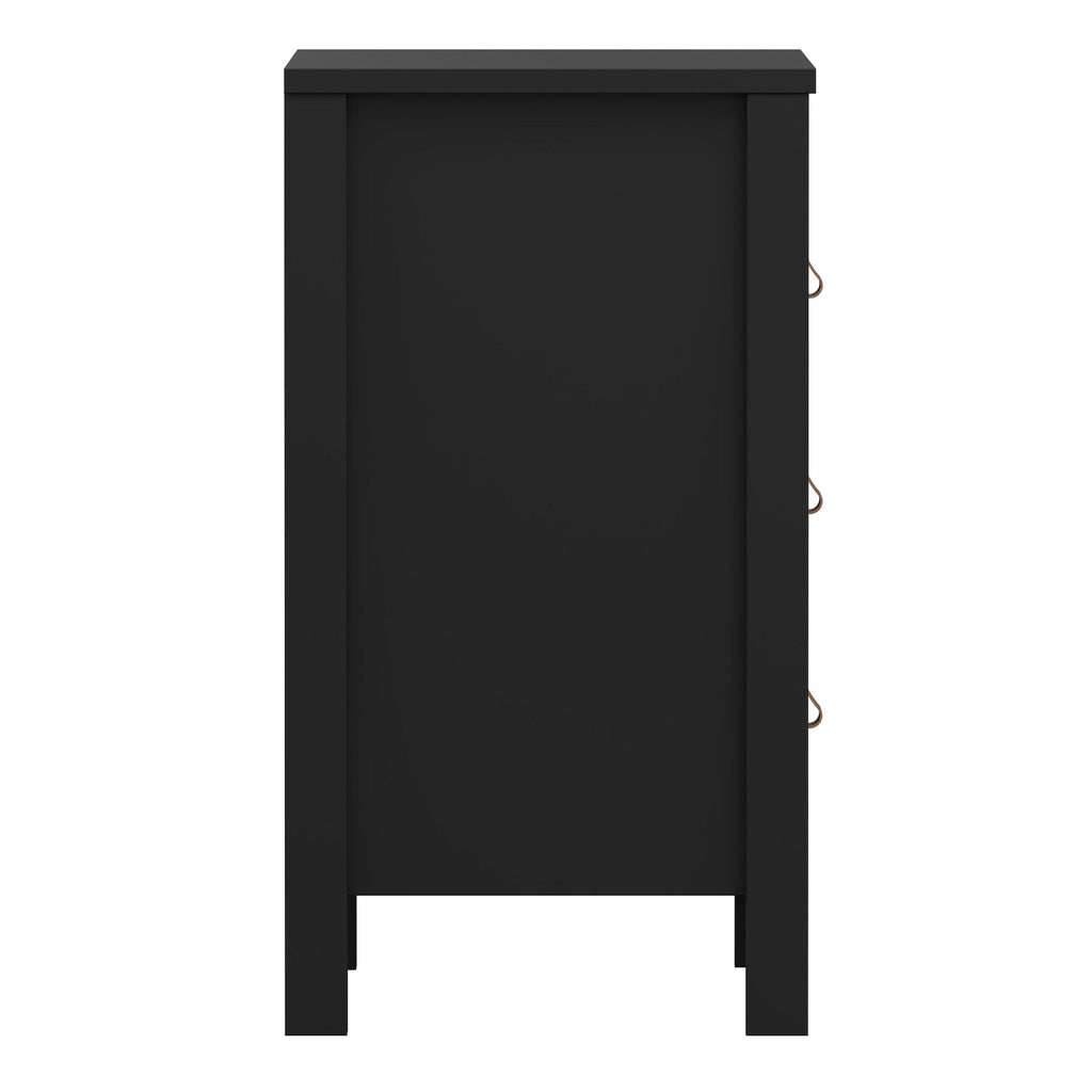 Barcelona Bedside Table 3 Drawers in Matt Black - image 4