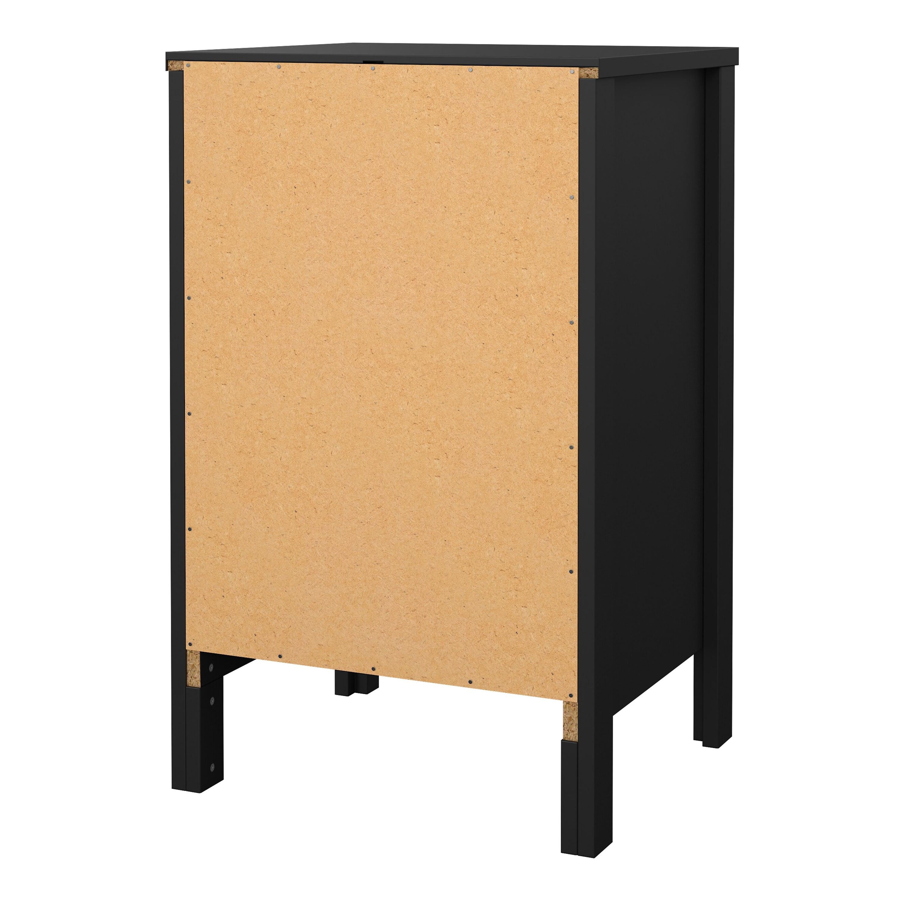Barcelona Bedside Table 3 Drawers in Matt Black - image 5