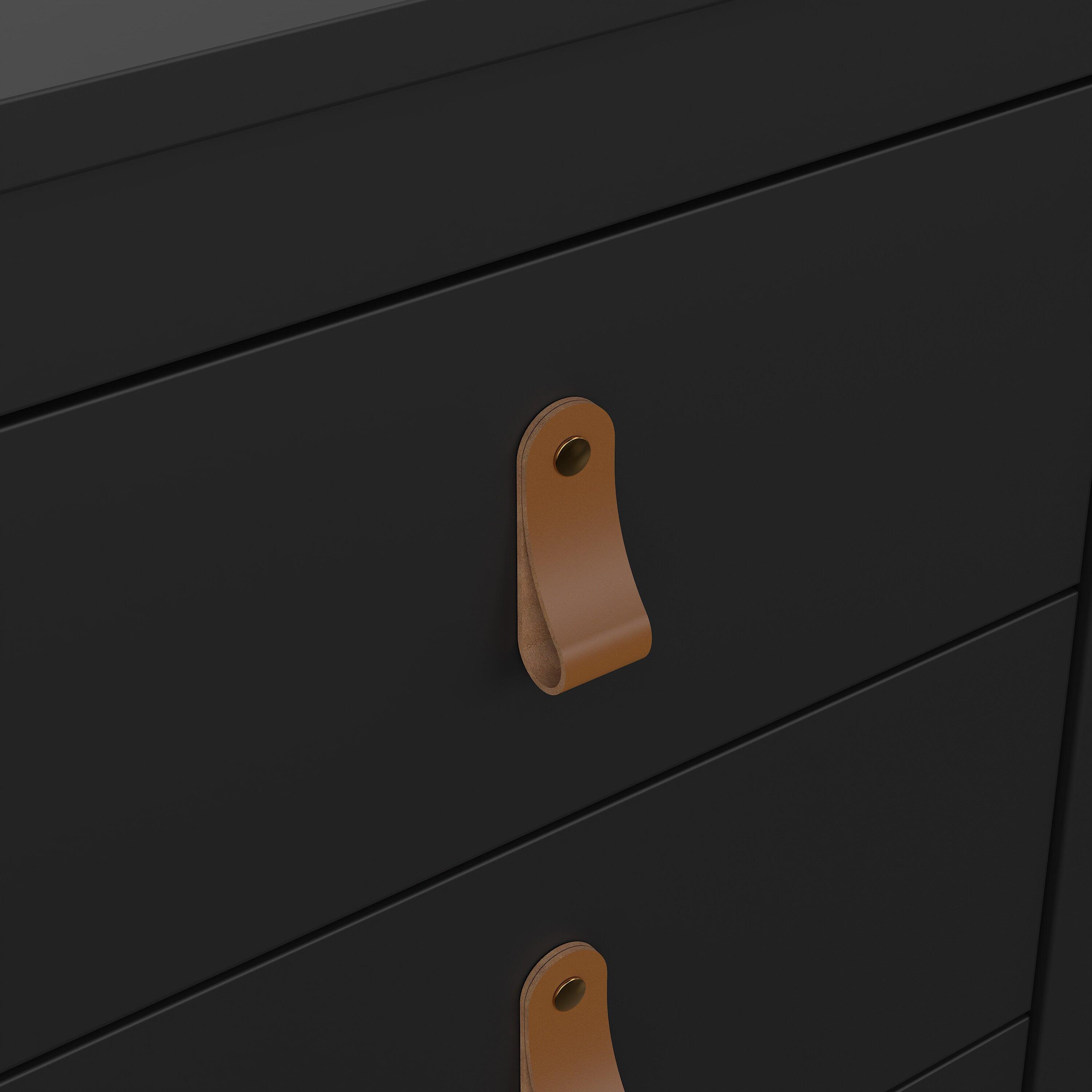 Barcelona Bedside Table 3 Drawers in Matt Black - image 8