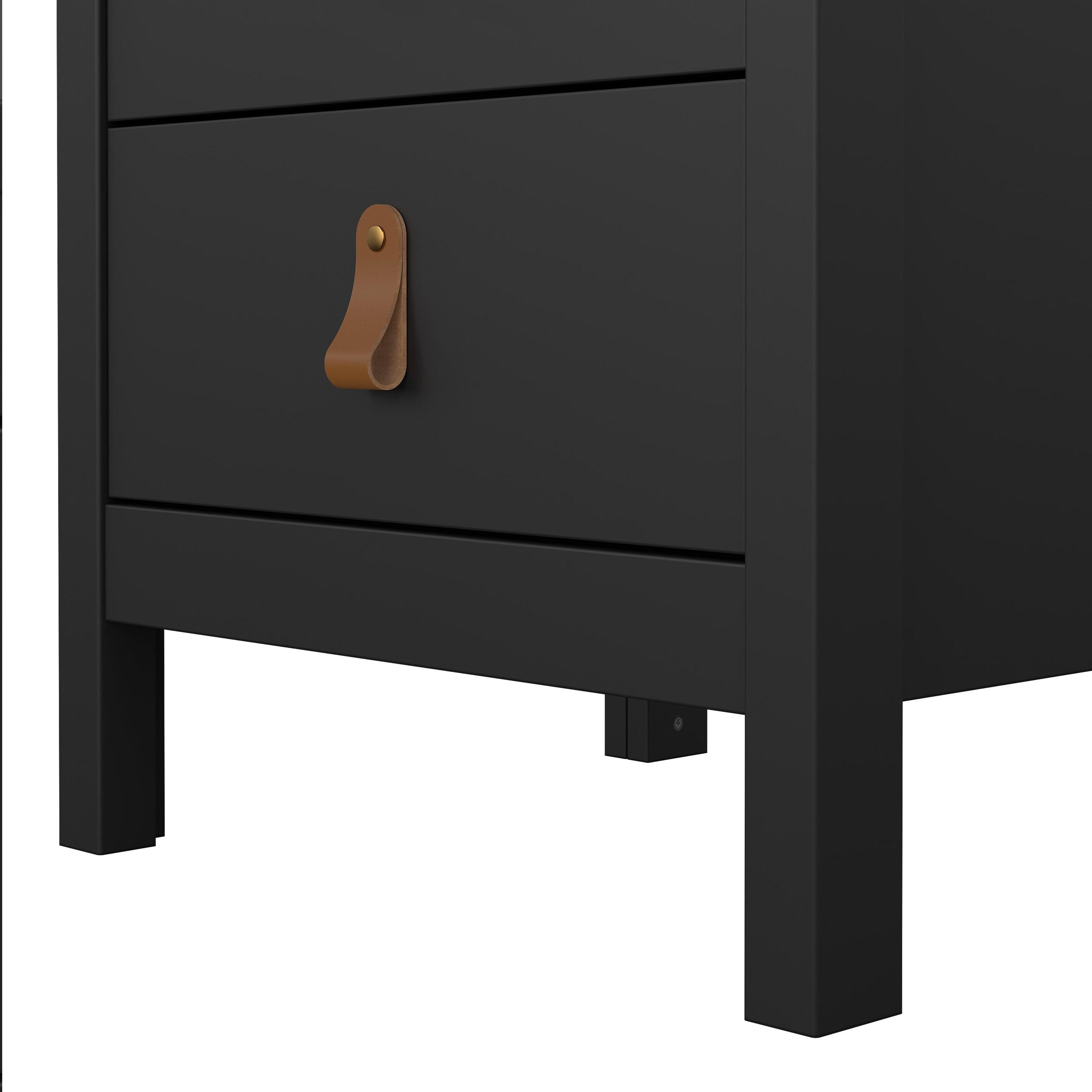 Barcelona Bedside Table 3 Drawers in Matt Black - image 9