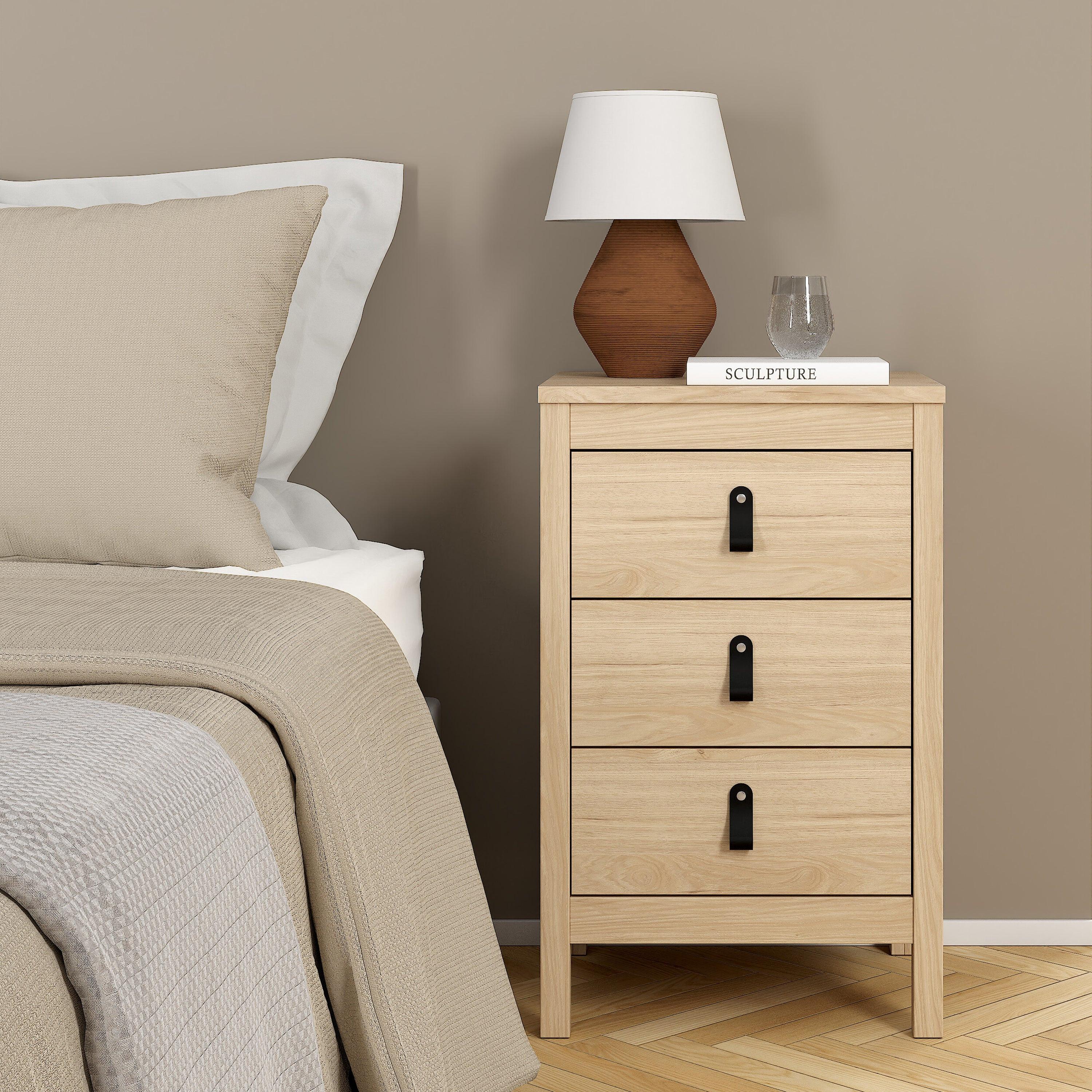 Barcelona Bedside Table 3 Drawers in Jackson Hickory Oak - image 7