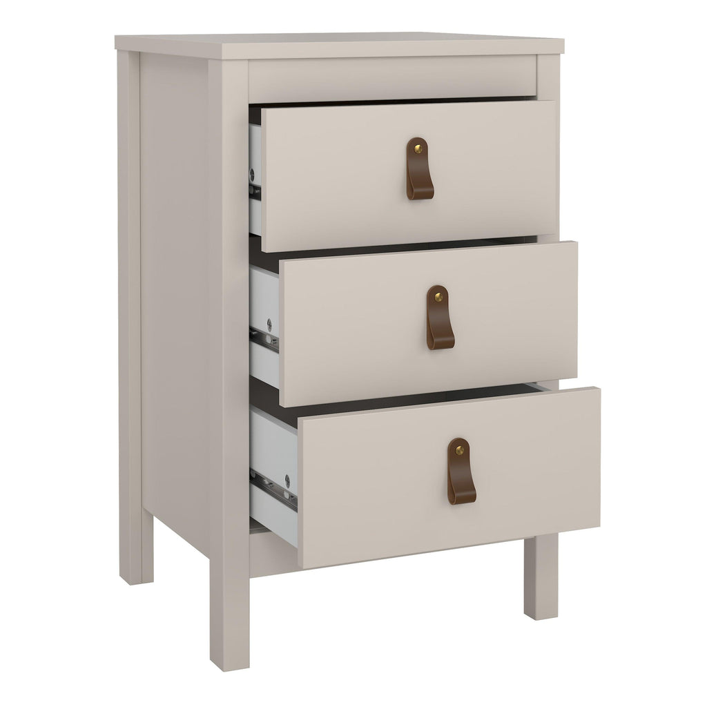 Barcelona Bedside Table 3 Drawers in Cashmere - image 6