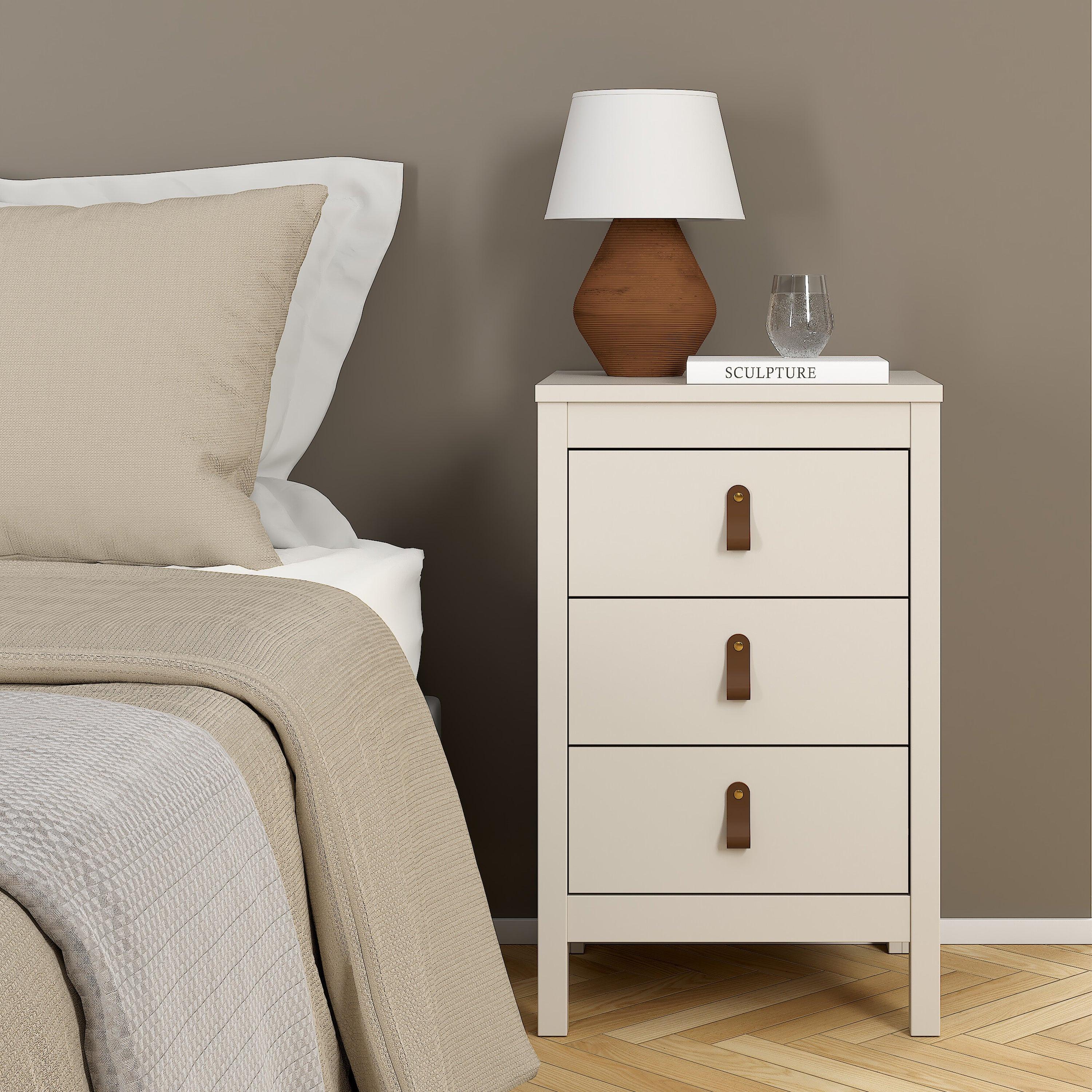 Barcelona Bedside Table 3 Drawers in Cashmere - image 7