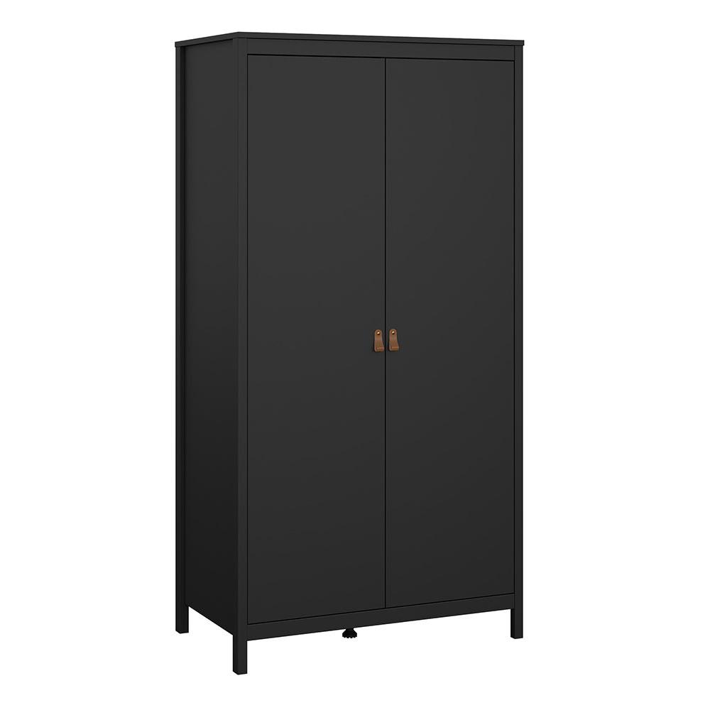Barcelona Package - Bedside Table 2 Drawers + Chest 5 Drawers + Wardrobe with 2 Doors in Matt Black - image 10