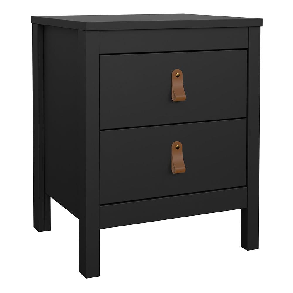 Barcelona Package - Bedside Table 2 Drawers + Chest 5 Drawers + Wardrobe with 2 Doors in Matt Black - image 2