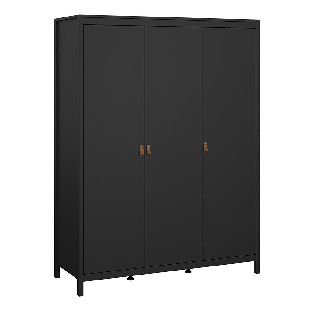 Barcelona Package - Bedside Table 2 Drawers + Chest 5 Drawers + Wardrobe with 3 Doors in Matt Black - image 10
