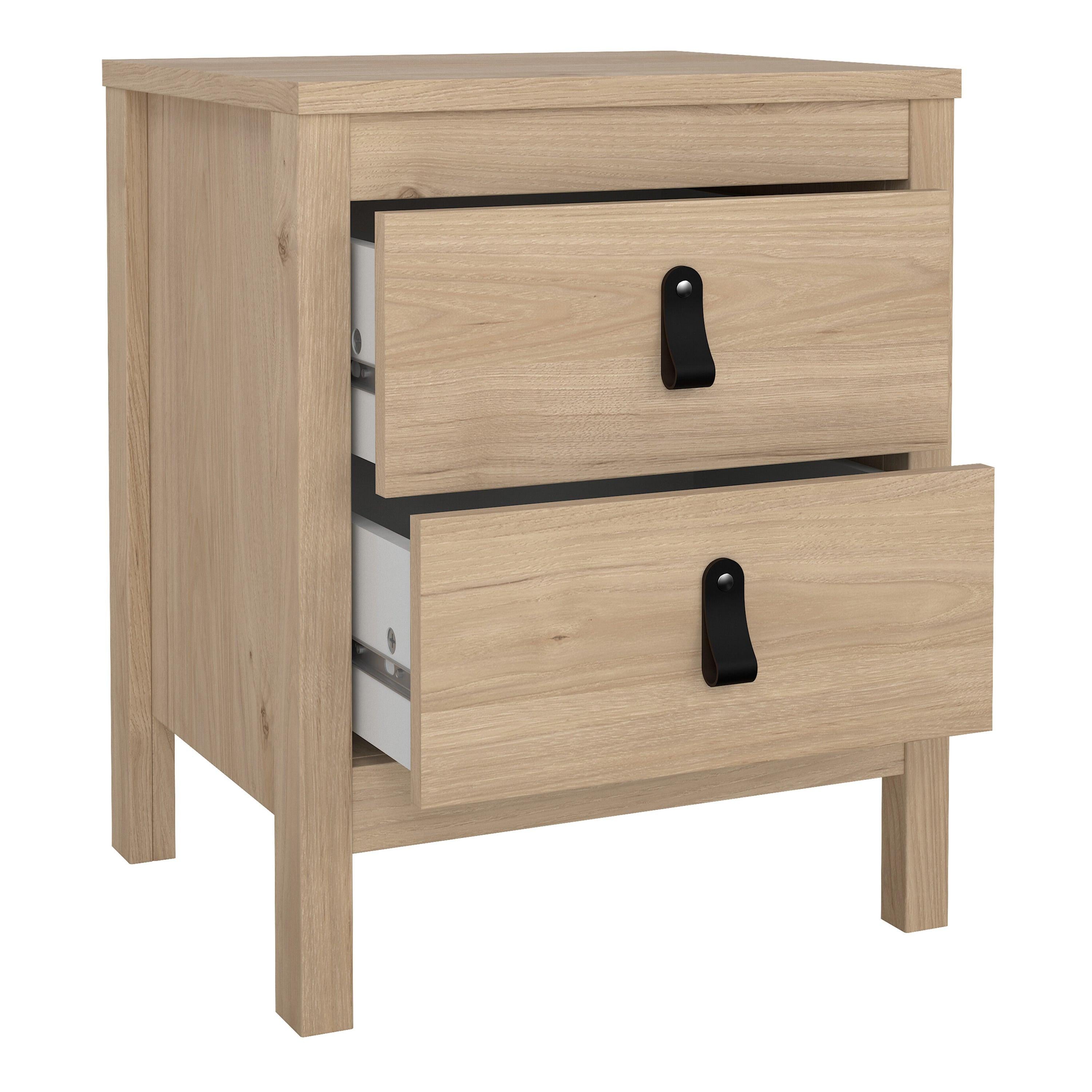 Barcelona Package - Bedside Table 2 Drawers + Chest 5 Drawers + 2 Door Wardrobe in Jackson Hickory Oak - image 3
