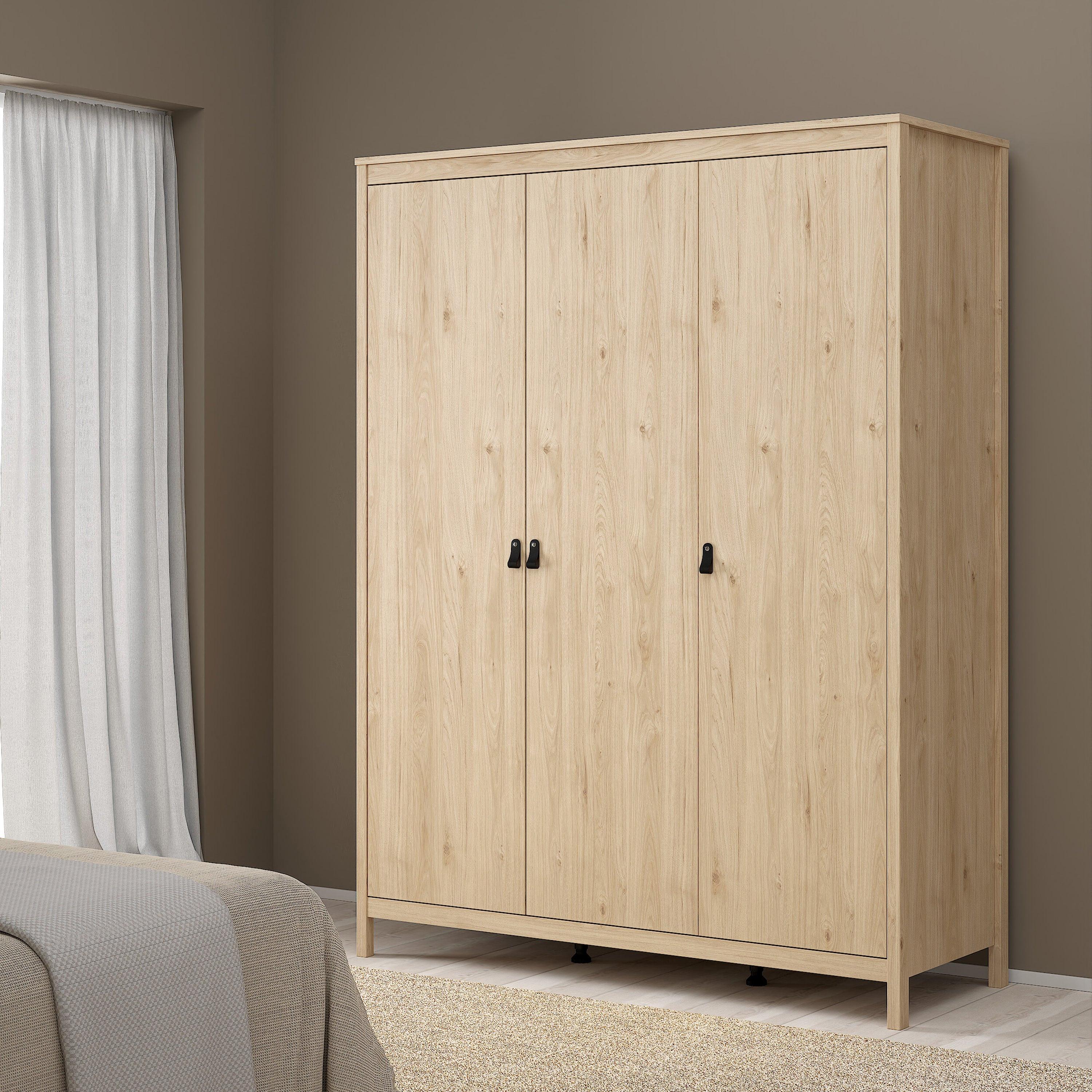 Barcelona Package - Bedside Table 2 Drawers + Chest 5 Drawers + 2 Door Wardrobe in Jackson Hickory Oak - image 12