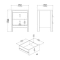 Barcelona Package - Bedside Table 2 Drawers + Chest 5 Drawers + 2 Door Wardrobe in Jackson Hickory Oak - image 5