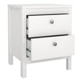 Madrid Package - Bedside Table 2 Drawers + Chest 5 Drawers + Wardrobe with 2 Doors in White - image 3
