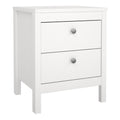 Madrid Package - Bedside Table 2 Drawers + Chest 5 Drawers + Wardrobe with 3 Doors in White - image 2