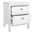 Madrid Package - Bedside Table 2 Drawers + Chest 5 Drawers + Wardrobe with 3 Doors in White - image 3