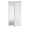 Madrid Wardrobe with 1 Door 1 Mirror Door 2 Drawers White - image 2