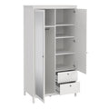 Madrid Wardrobe with 1 Door 1 Mirror Door 2 Drawers White - image 5
