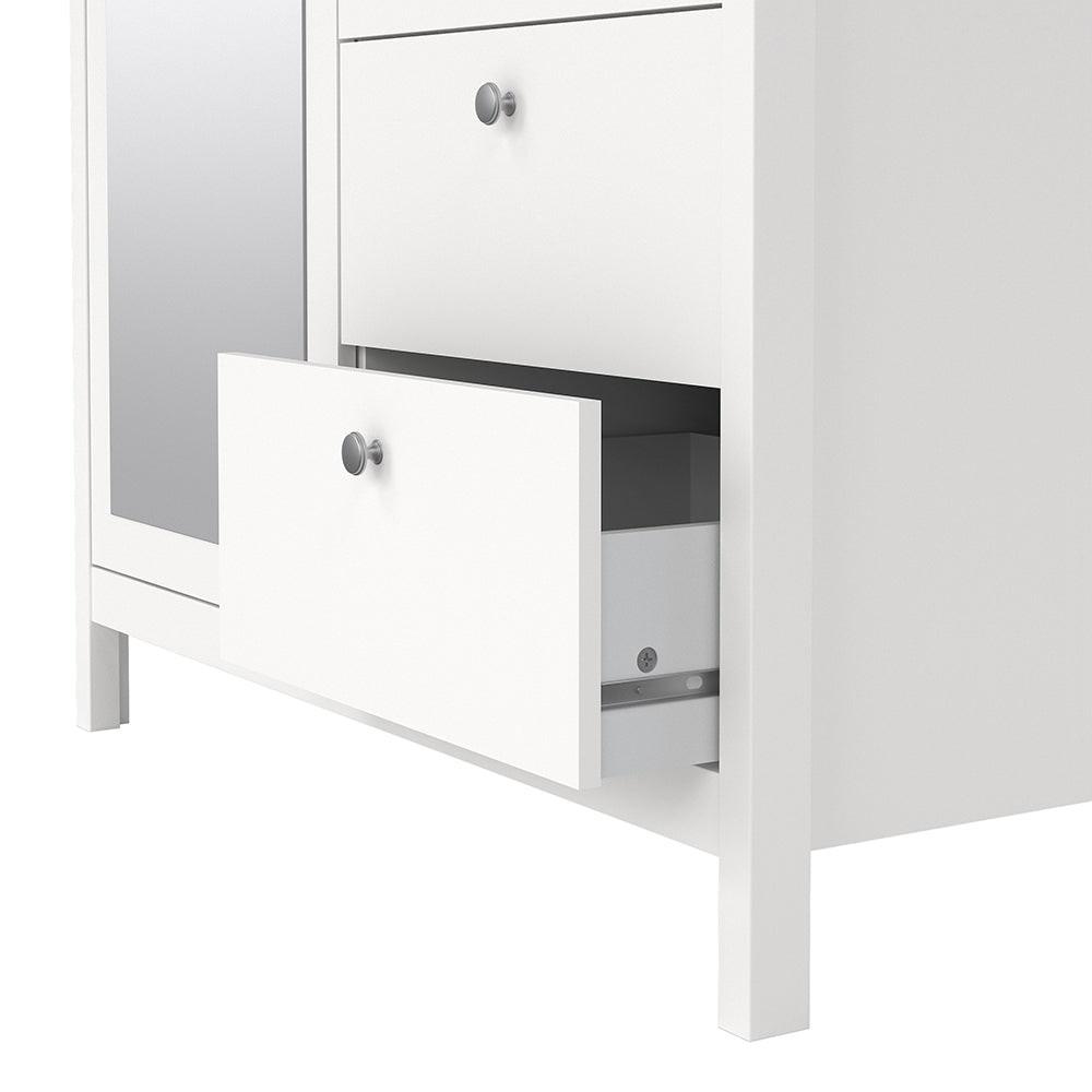 Madrid Wardrobe with 1 Door 1 Mirror Door 2 Drawers White - image 9