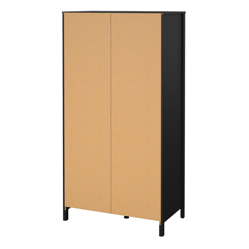 Madrid Wardrobe with 1 Door 1 Mirror Door 2 Drawers Matt Black - image 4