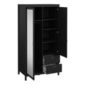 Madrid Wardrobe with 1 Door 1 Mirror Door 2 Drawers Matt Black - image 5