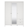 Madrid Wardrobe with 2 Doors 1 Mirror Door 2 Drawers White - image 2