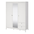 Madrid Wardrobe with 2 Doors 1 Mirror Door 2 Drawers White - image 3