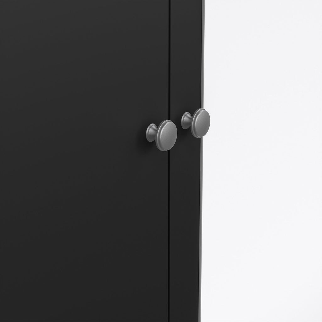 Madrid Wardrobe with 2 Doors 1 Mirror Door 2 Drawers Matt Black - image 9