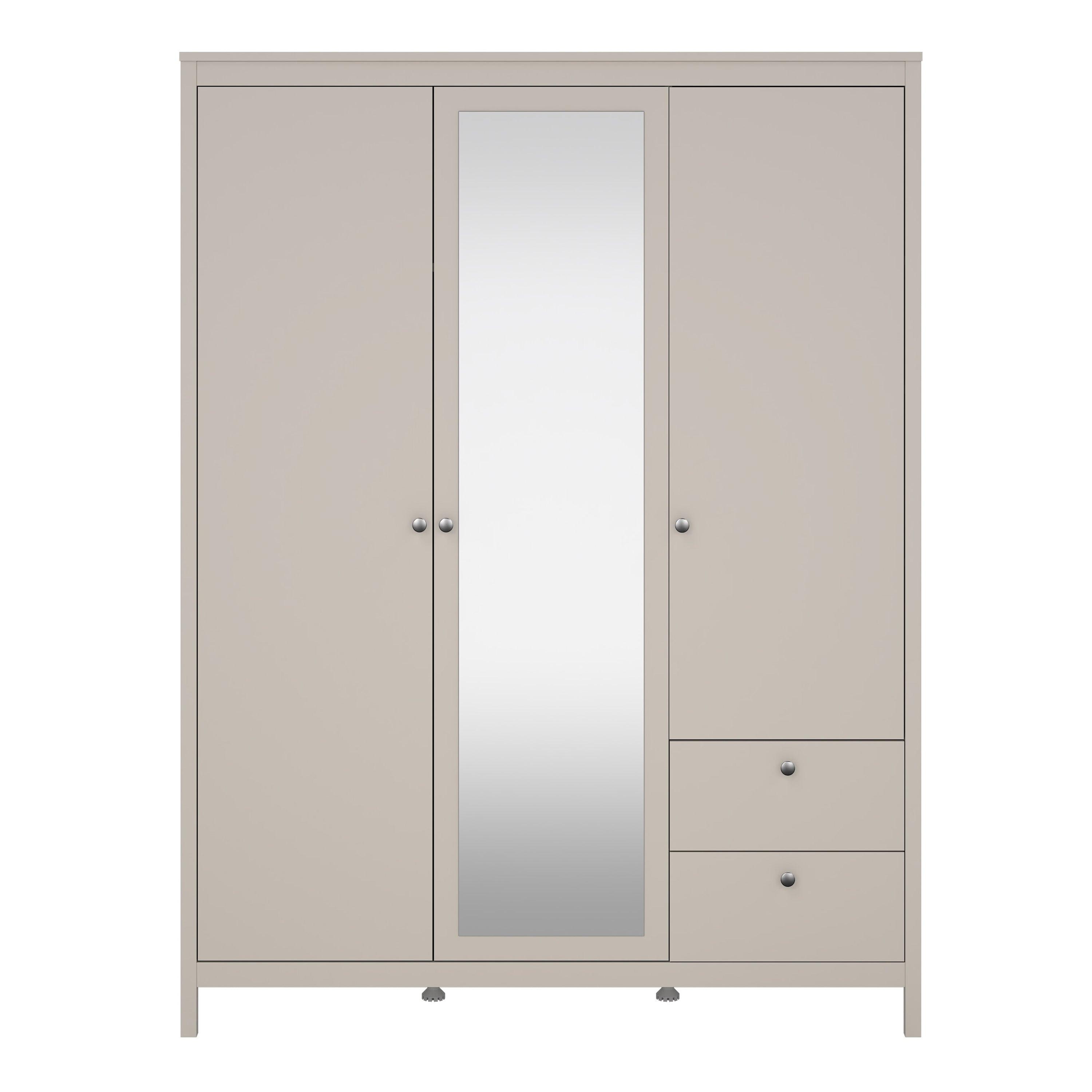 Madrid Wardrobe with 2 Doors + 1 Mirror Door + 2 Drawers in Cashmere - image 2