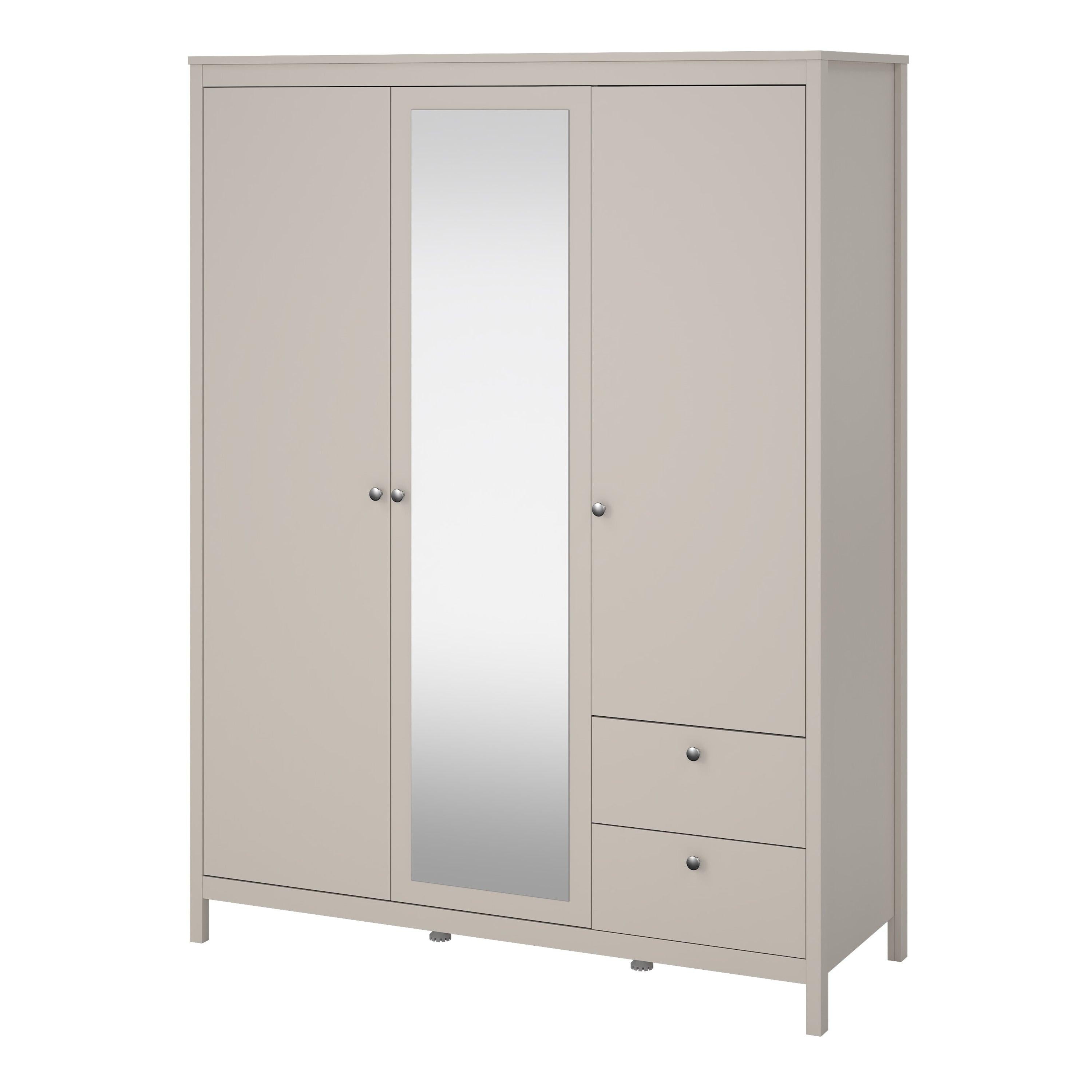 Madrid Wardrobe with 2 Doors + 1 Mirror Door + 2 Drawers in Cashmere - image 3