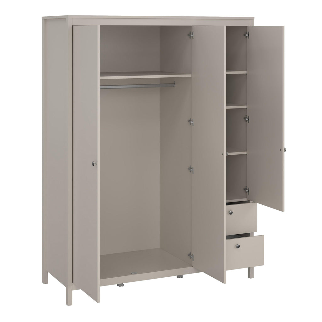 Madrid Wardrobe with 2 Doors + 1 Mirror Door + 2 Drawers in Cashmere - image 5