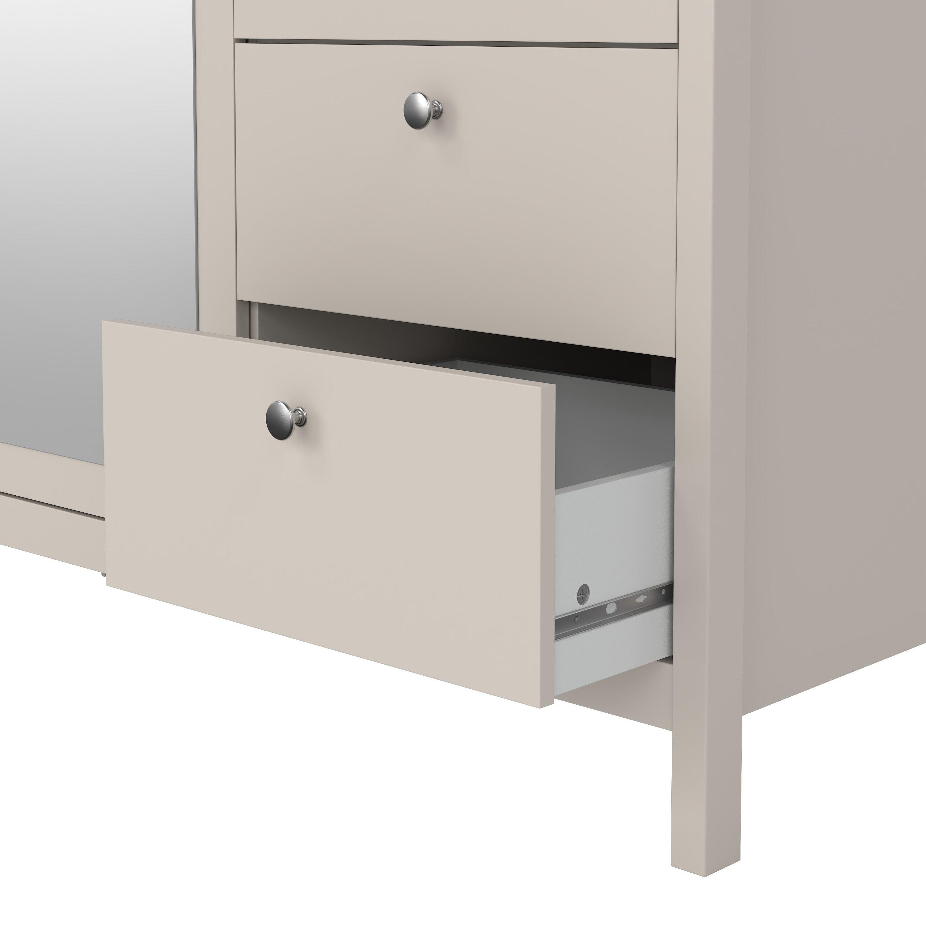 Madrid Wardrobe with 2 Doors + 1 Mirror Door + 2 Drawers in Cashmere - image 9