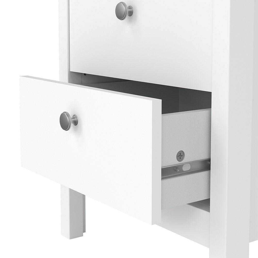 Madrid Bedside Table 2 Drawers in White - image 10
