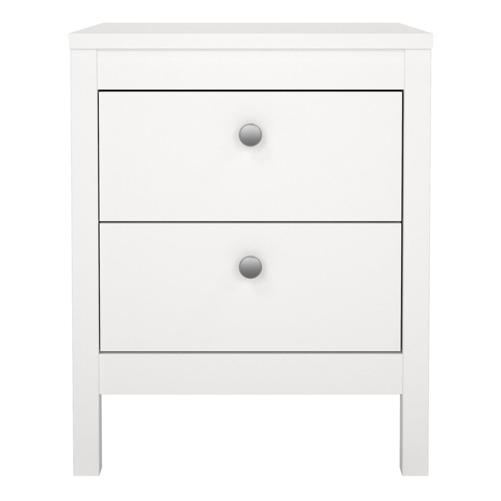 Madrid Bedside Table 2 Drawers in White - image 2
