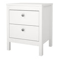 Madrid Bedside Table 2 Drawers in White - image 3