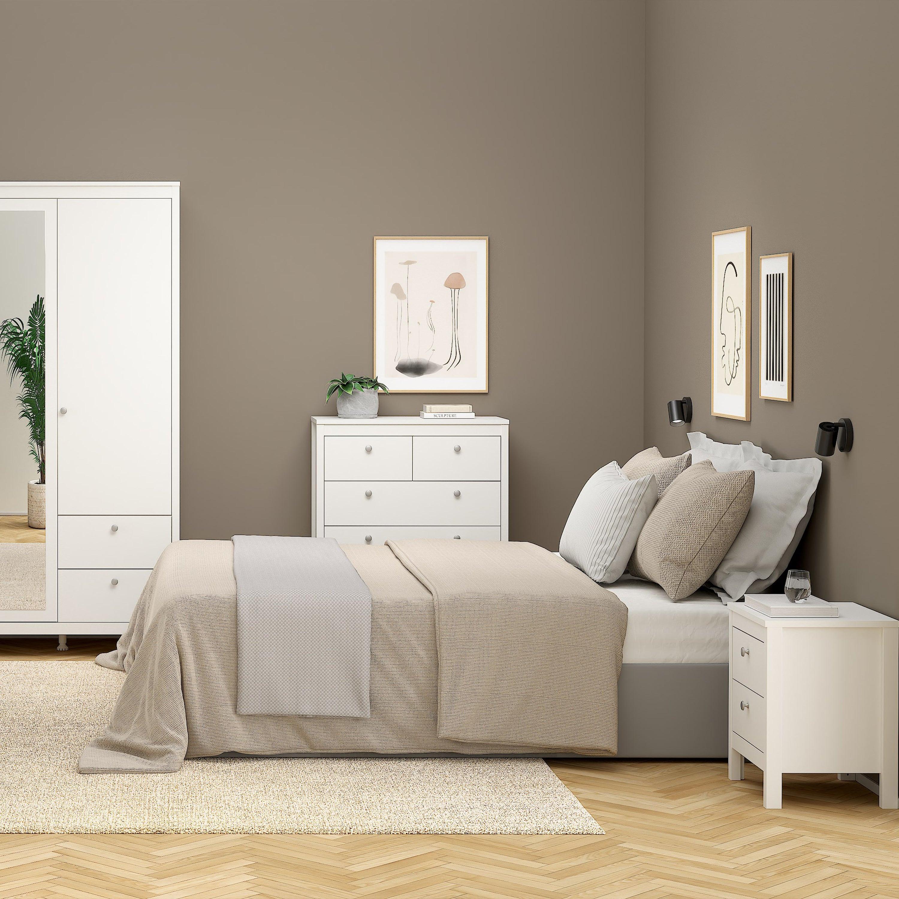 Madrid Bedside Table 2 Drawers in White - image 6