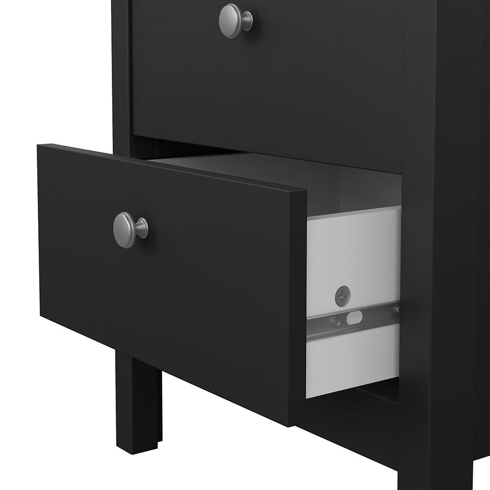 Madrid Bedside Table 2 Drawers in Matt Black - image 10