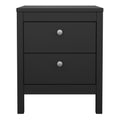 Madrid Bedside Table 2 Drawers in Matt Black - image 2
