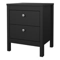 Madrid Bedside Table 2 Drawers in Matt Black - image 3