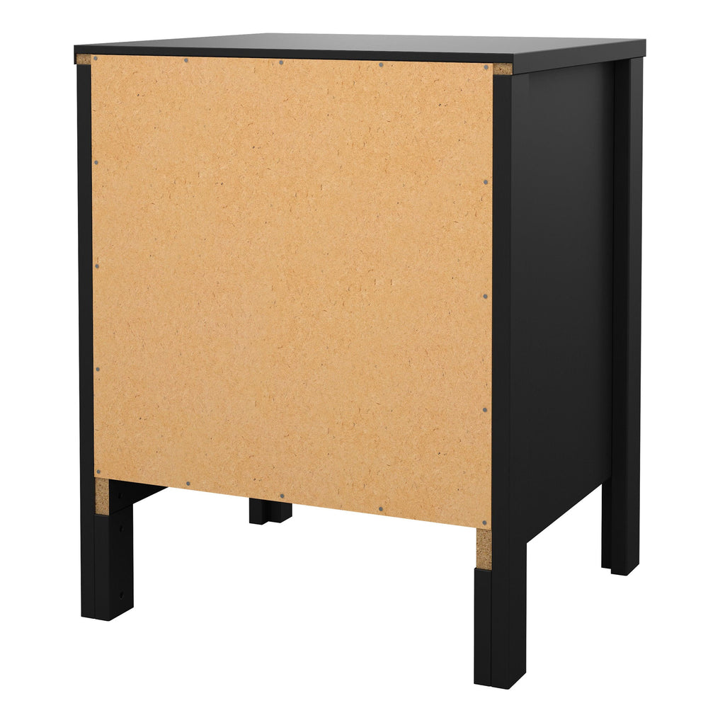 Madrid Bedside Table 2 Drawers in Matt Black - image 4