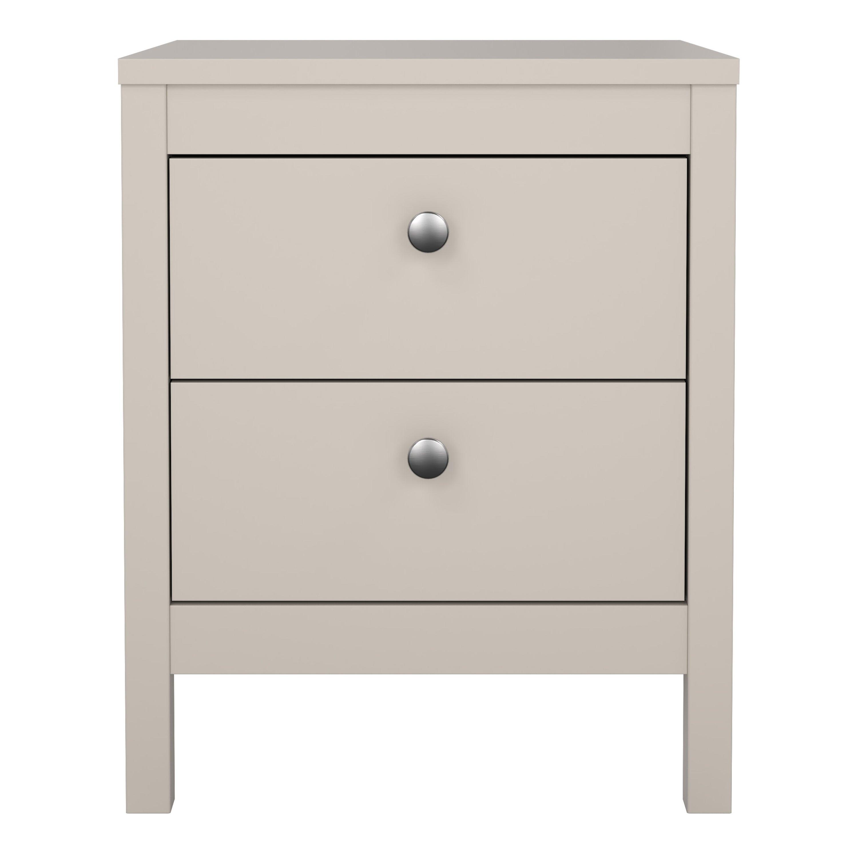Madrid Bedside Table 2 Drawers in Cashmere - image 2