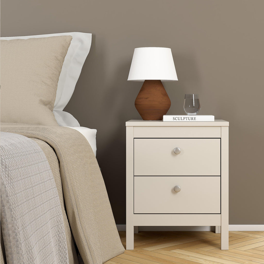 Madrid Bedside Table 2 Drawers in Cashmere - image 7