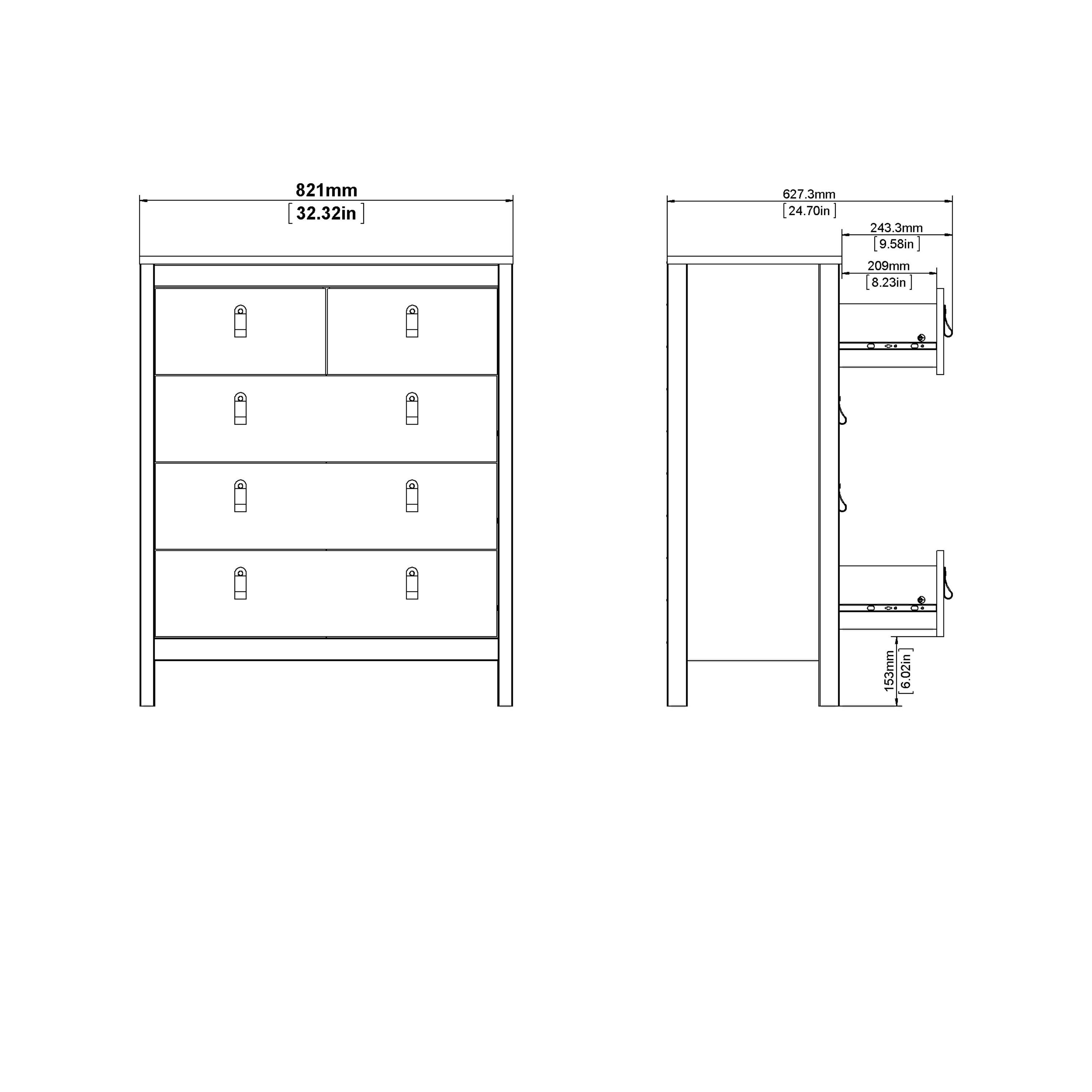 Madrid Chest 3+2 Drawers in White - image 12